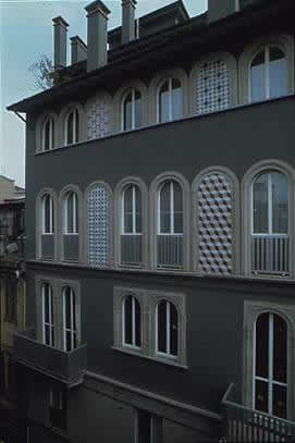 Detailed view of the building